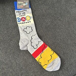 Men’s Blue Q President of the Local Gas Company crew socks size 7-12